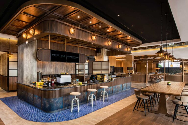 a restaurant with a bar and stools for Life Balance