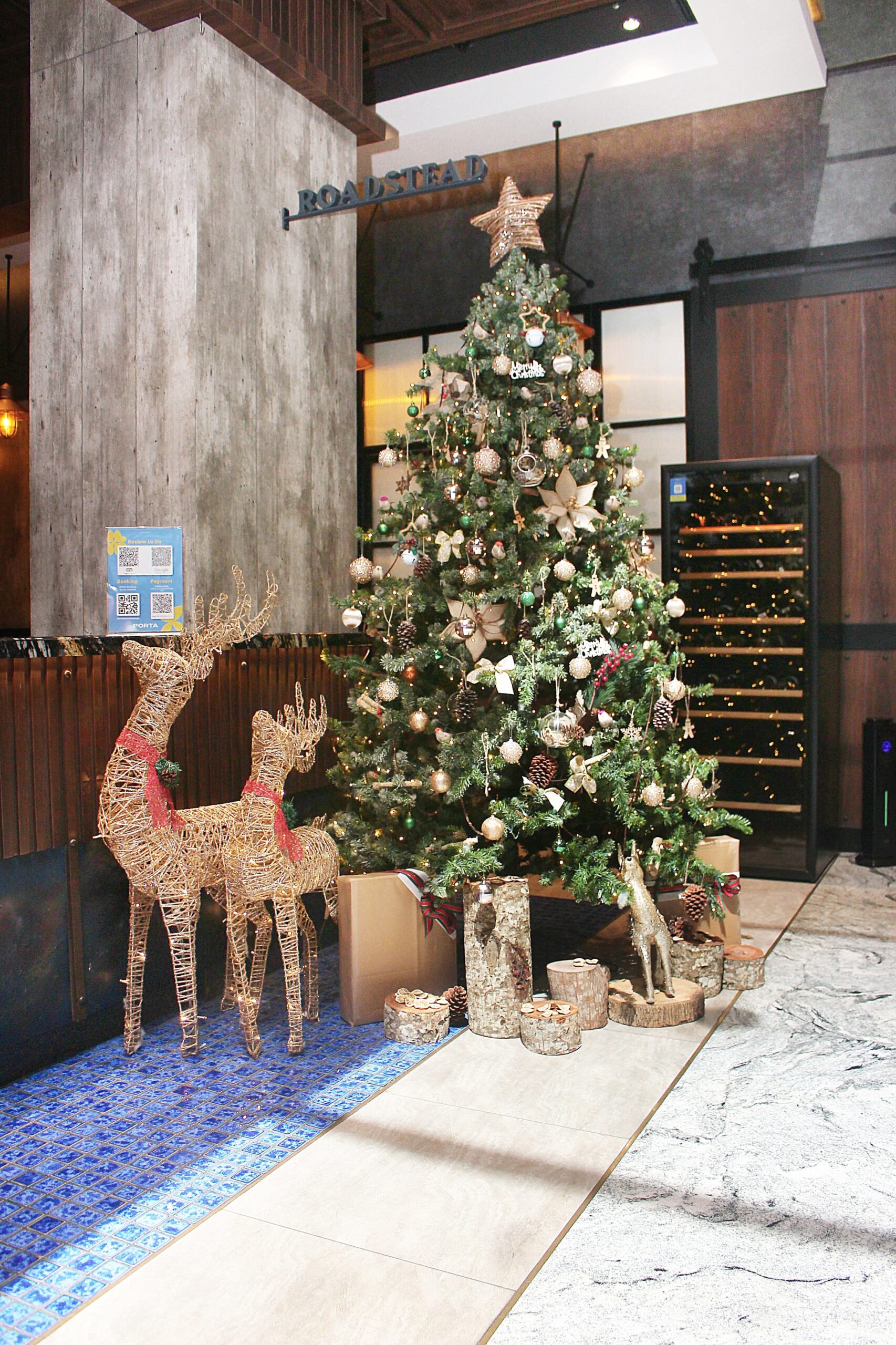 a christmas tree with decorations natal dan tahun baru